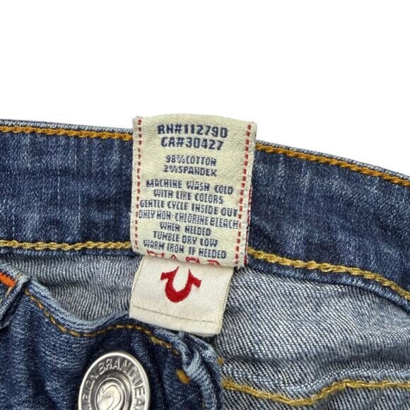 TRUE RELIGION Y2K Rhinestone Straight Leg Jean Size 28 Made In USA - Picture 4 of 8